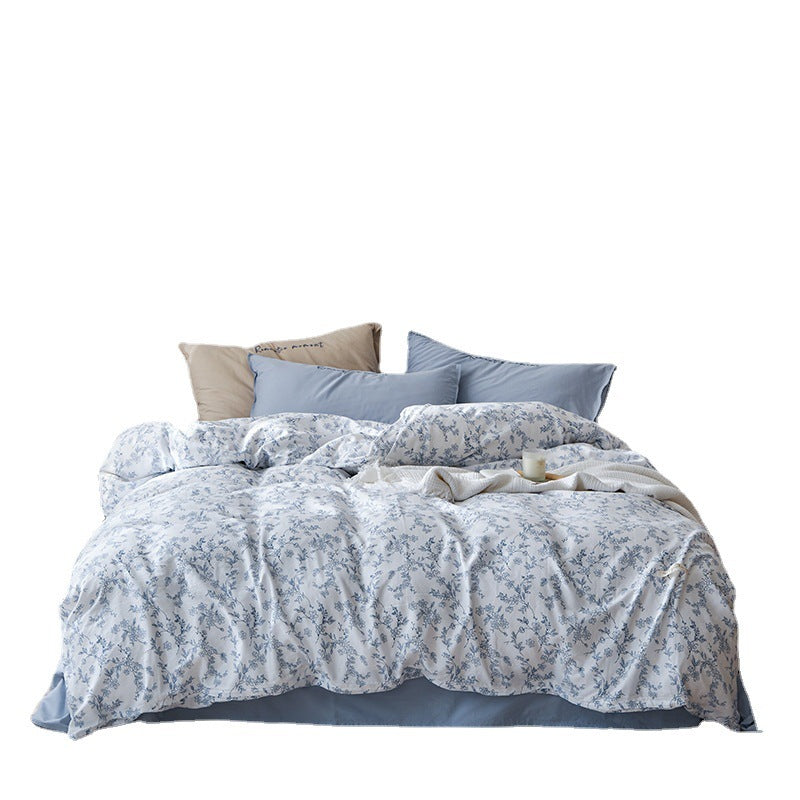 Cotton Washed Double-layer Yarn Four-piece Bedding Set