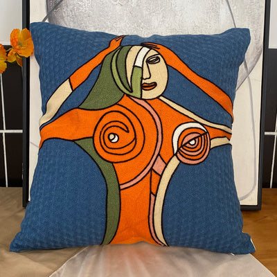 Embroidered Cushion Against Color Three-dimensional Throw Picasso Abstract Pillowcase