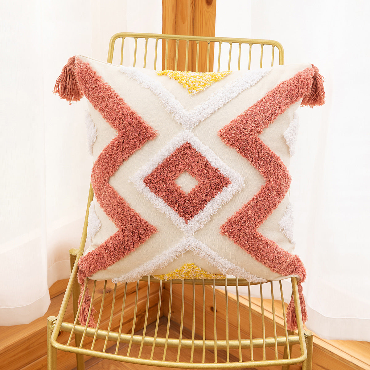 New Bohemian Geometric Tufted Pillowcase