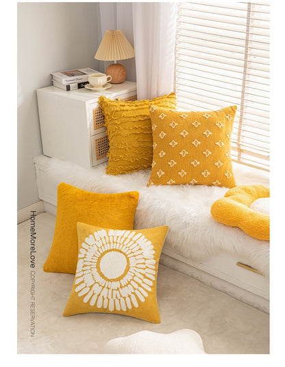 Yellow Pillow Cover Combination Solid Color Ornament Pillow