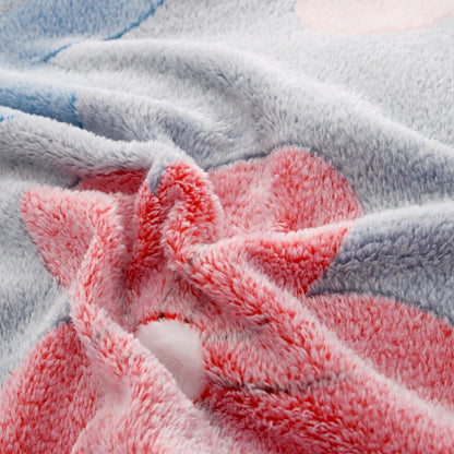 Four-piece Set Of Printed Thick Warm Coral Fleece Sheets