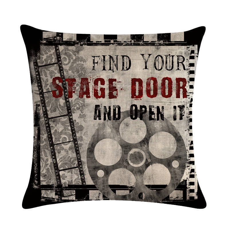 Home Retro Movie Subtitles Sofa Office Linen Pillowcase