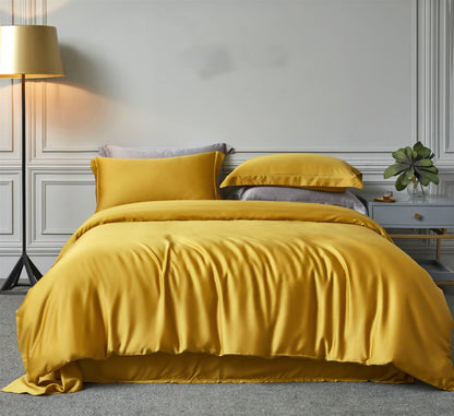 Productos para la cama Tencel de doble cara de color azul puro y fino Tencel simple y suave como la seda