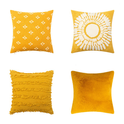 Yellow Pillow Cover Combination Solid Color Ornament Pillow