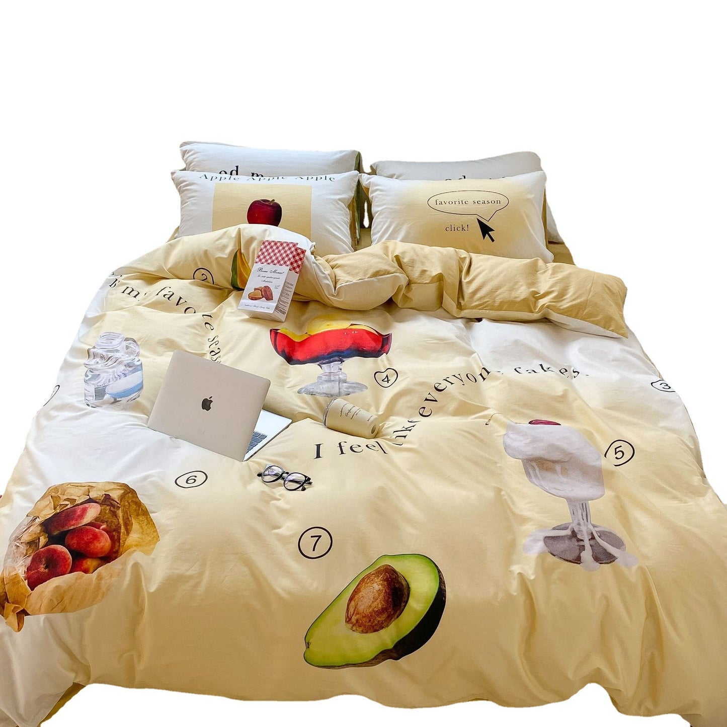 Household Fashion Simple Pure Cotton 3D Printing Bedding