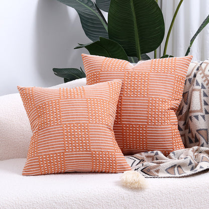 Simple Geometric Cotton Woven Jacquard Pillow Cover