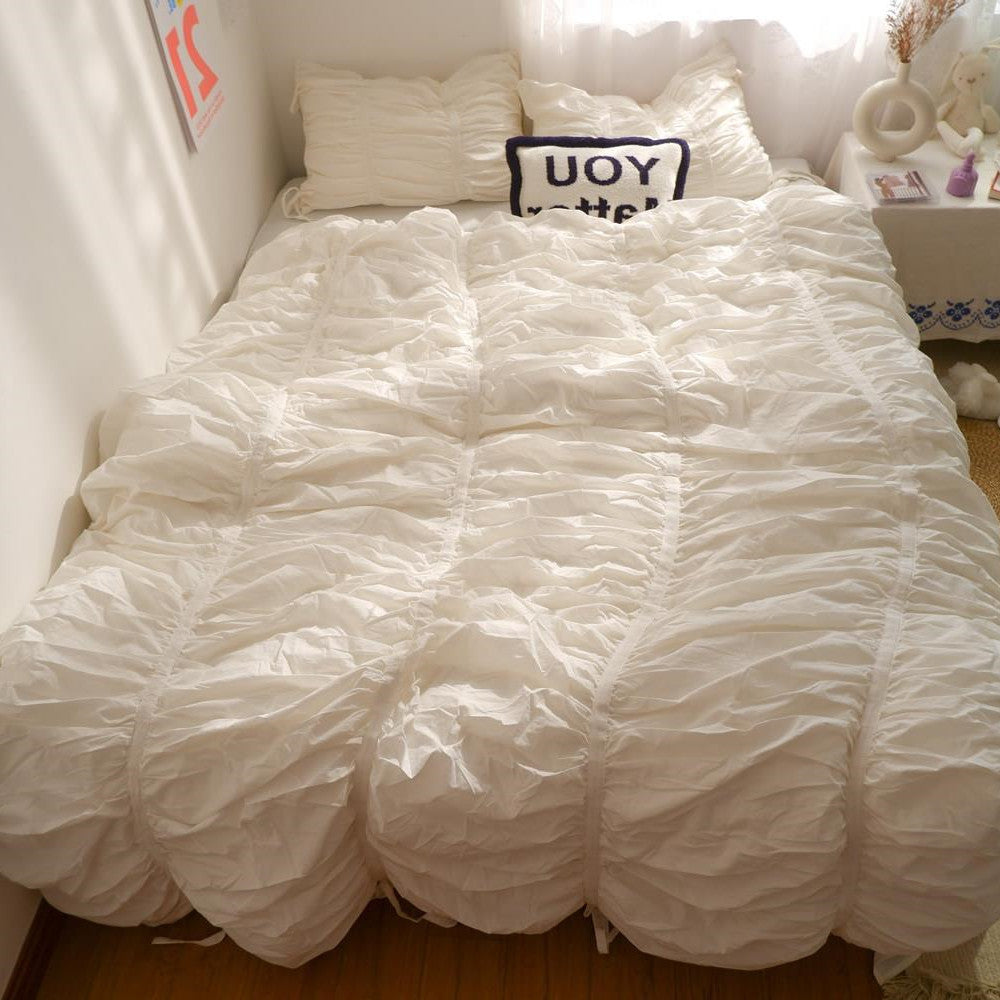 Four-piece Set Of Pure Color Thick Cotton Bedding