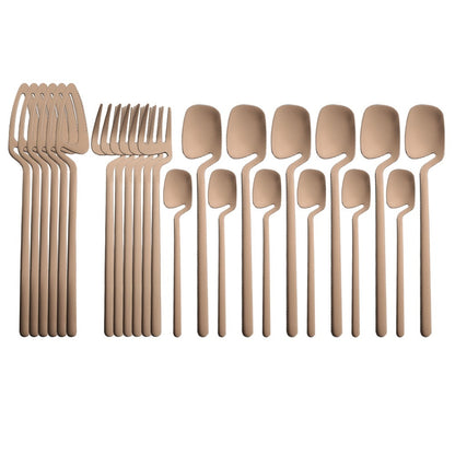 24 Piece Set Of Stainless Steel Cup Hanging Tableware