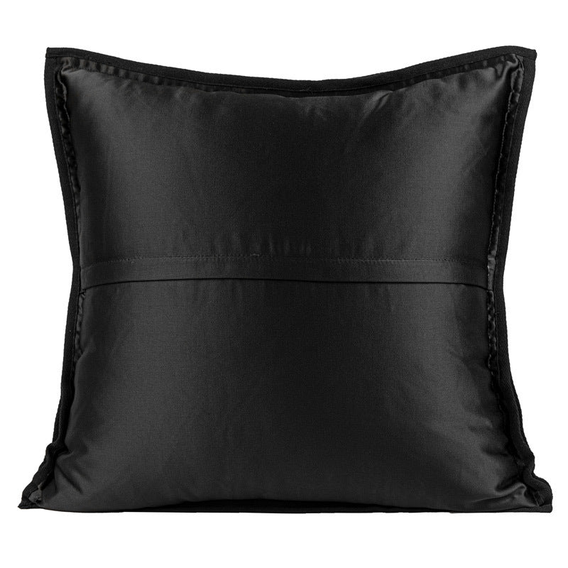 Coussin noir et blanc à motif de trait d'encre