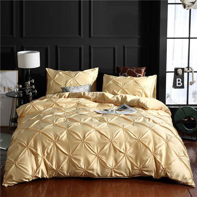 Three-piece Solid Color Bed Sheet Duvet Cover