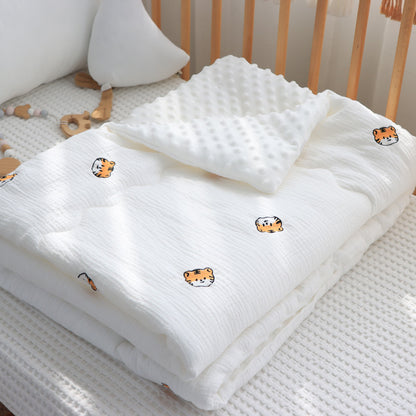 Children's Pure Cotton Wrinkled Gauze And Bean Down Quilt