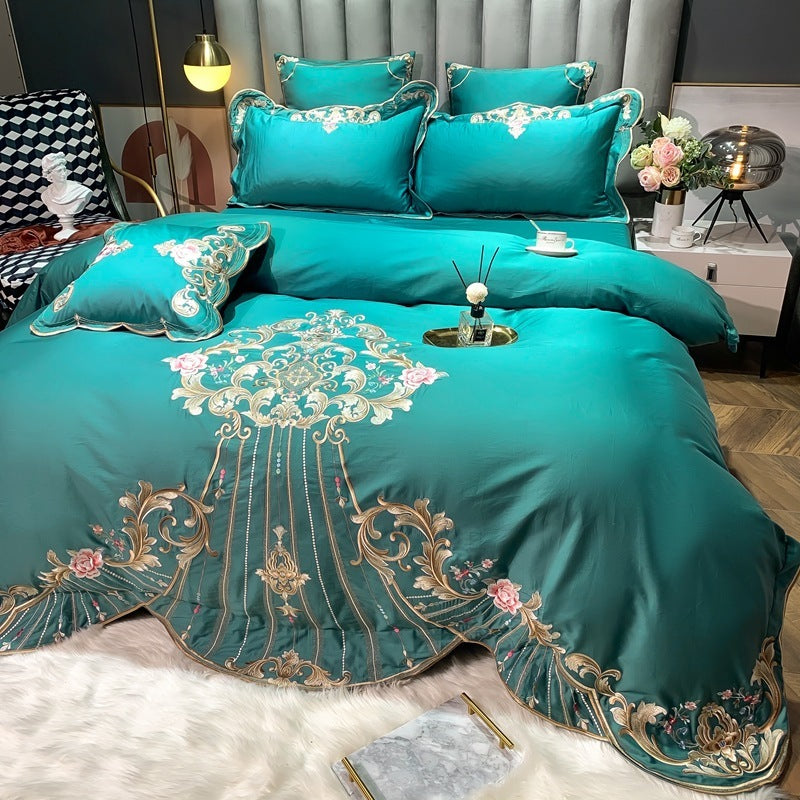 Four-piece Cotton Long-staple Cotton Bed Linen Embroidered Cotton