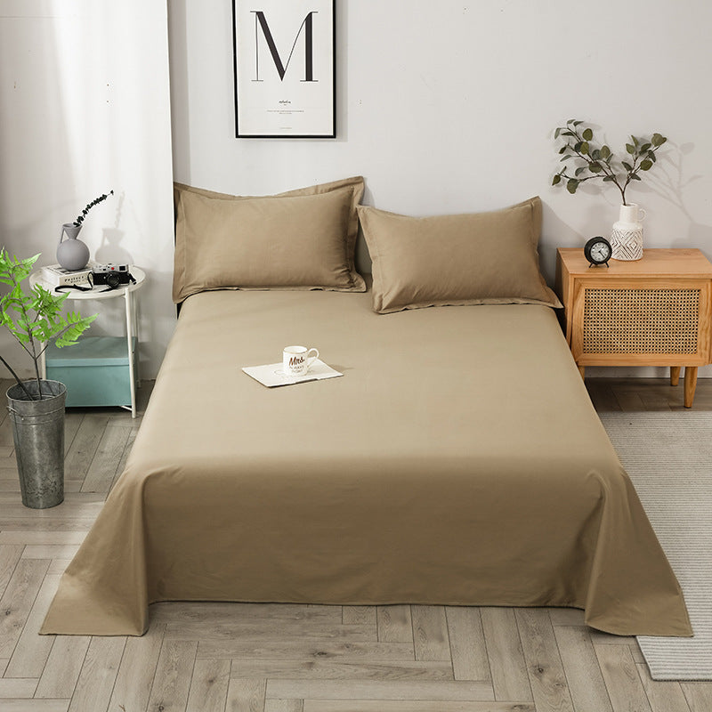 Solid Color Sanding Washed Cotton Single Piece Is Pure Student Dormitory Single Bed Sheet