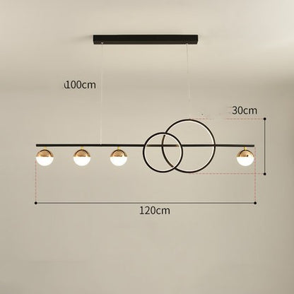 Lámpara de mesa rectangular creativa nueva barra de comedor candelabro moderno simple