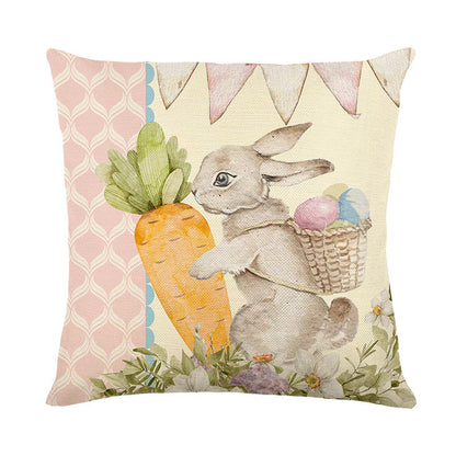 Easter Print Embrace Pillowcase Linen Living Room Headrest Cover