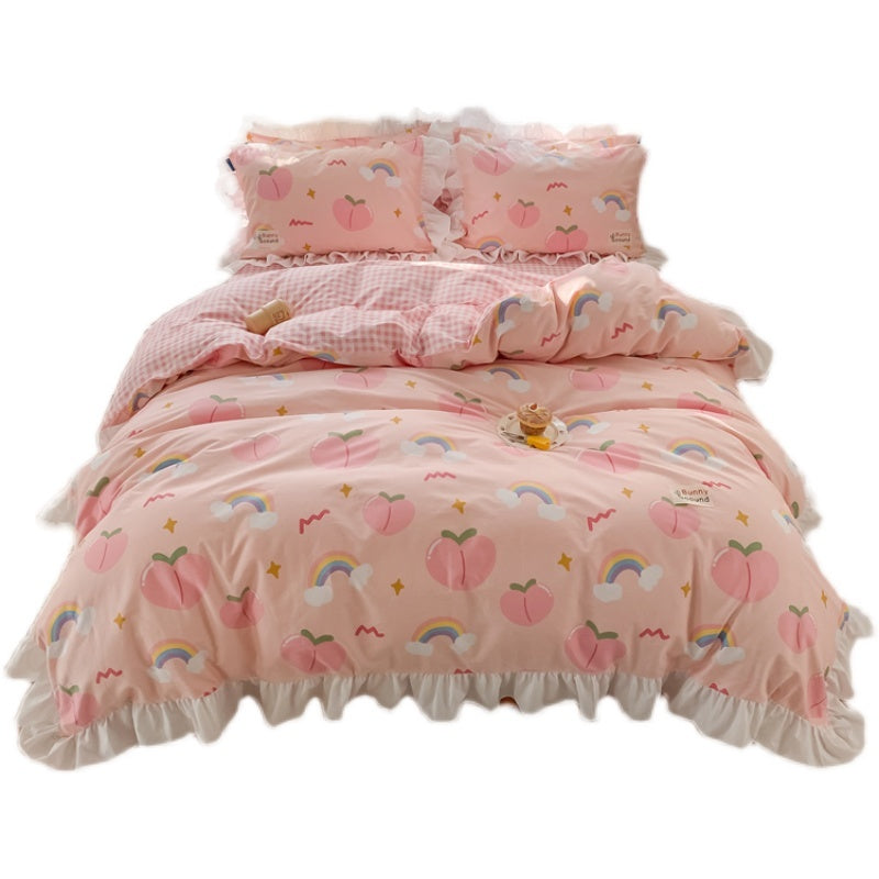 All Cotton Pure Cotton Girl Heart Princess Wind Bed Wind Broken Flowers Small