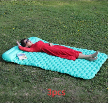 Tapis de camping gonflable pour tente, coussin double pour extérieur, pique-nique, plage, deux couvertures à carreaux, coussin pour bébé, repos à la maison, matelas doux