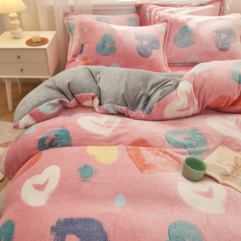 One-piece Cartoon Double-sided Milk Velvet Thick Quilt Cover