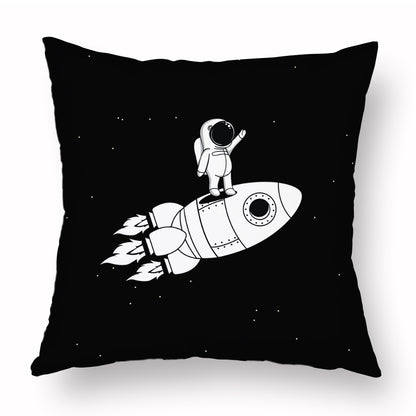 Cartoon Astronaut Short Plush Pillowcase