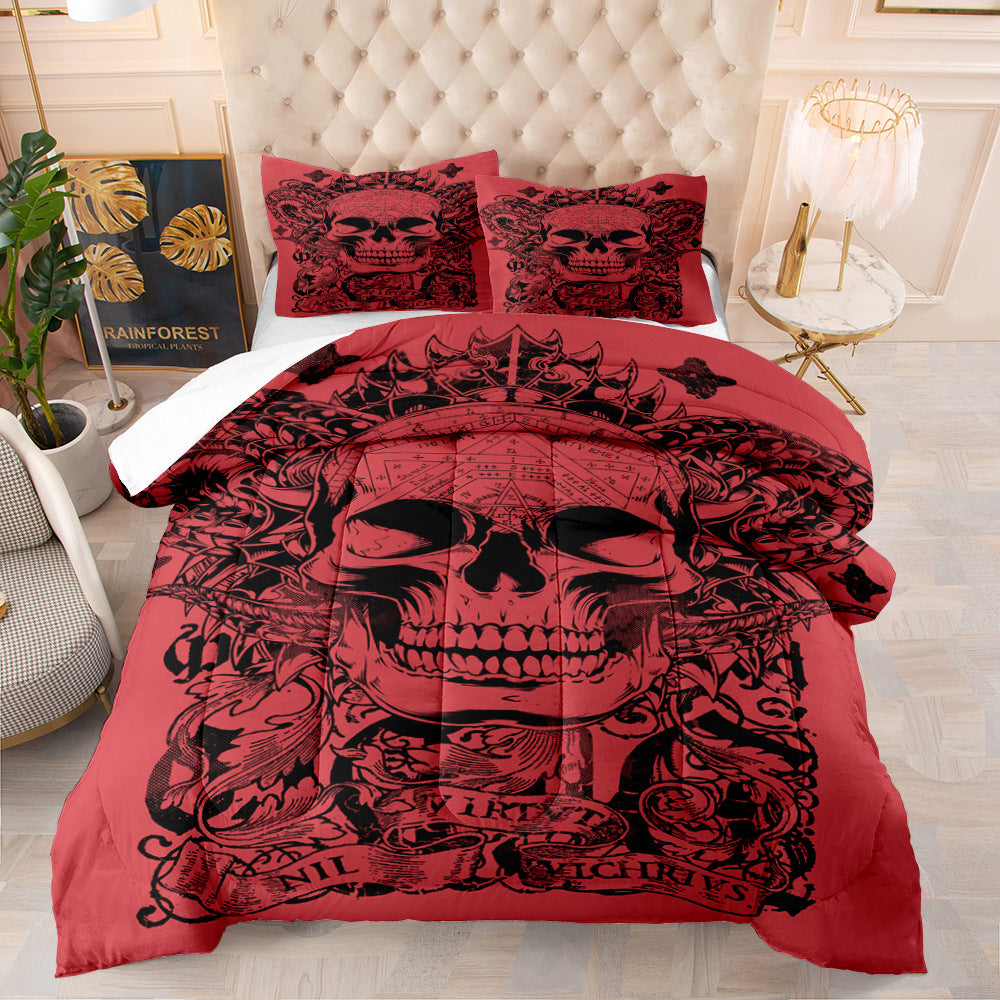 Halloween Horror Skull Quilt European And American Bedding Feather Cotton Digital Printing