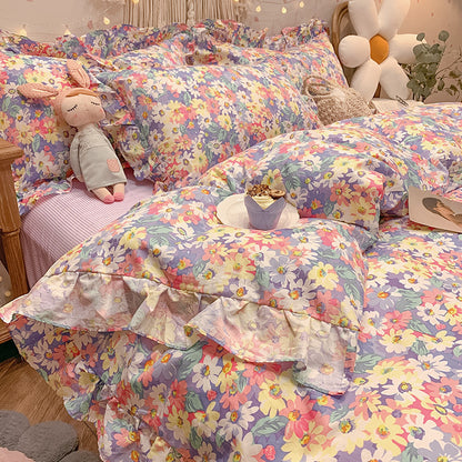 Four-piece Cotton Bedding Summer Princess Style Sheets