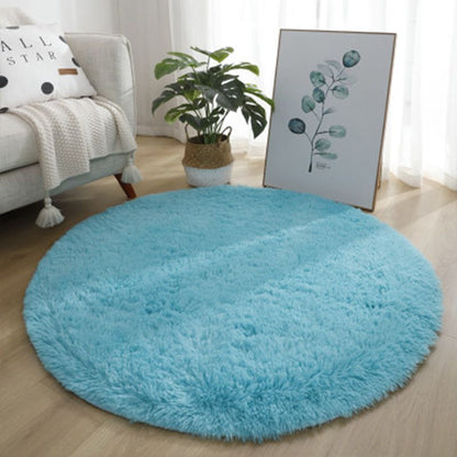 Tie Dye Silk Carpet Long Hair Round Bedroom Thickened Floor Mat