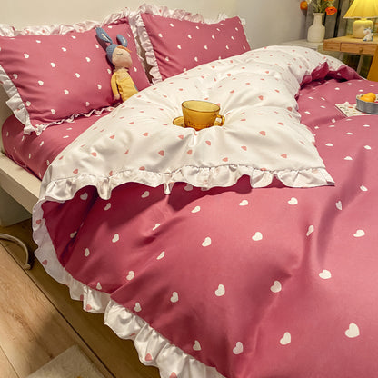 Three Piece Girl Heart Ins Princess Wind Bed