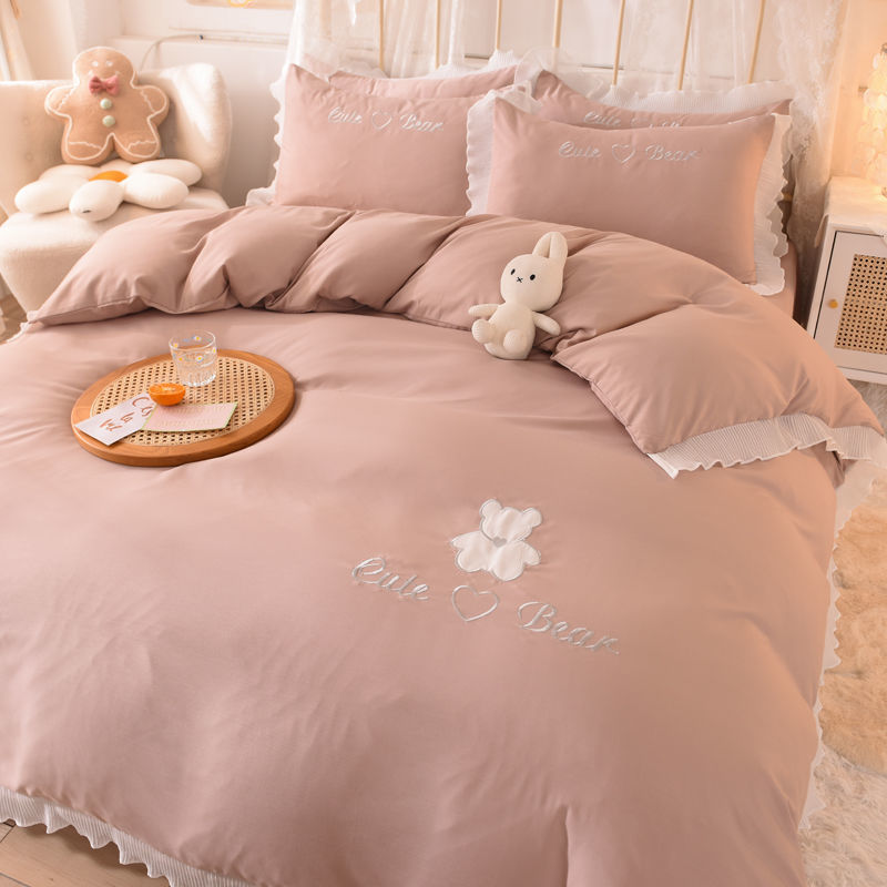 Cotton Four-piece Lace Skin-friendly Breathable Bed Sheet