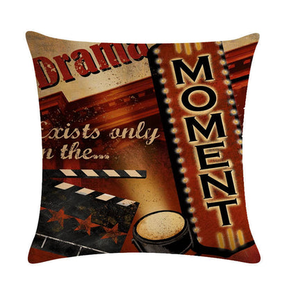 Home Retro Movie Subtitles Sofa Office Linen Pillowcase