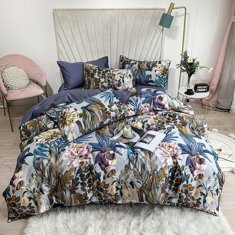 Cotton Digital Printing Bed Sheet Quilt Cover Set