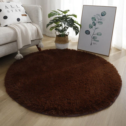 Tie Dye Silk Carpet Long Hair Round Bedroom Thickened Floor Mat