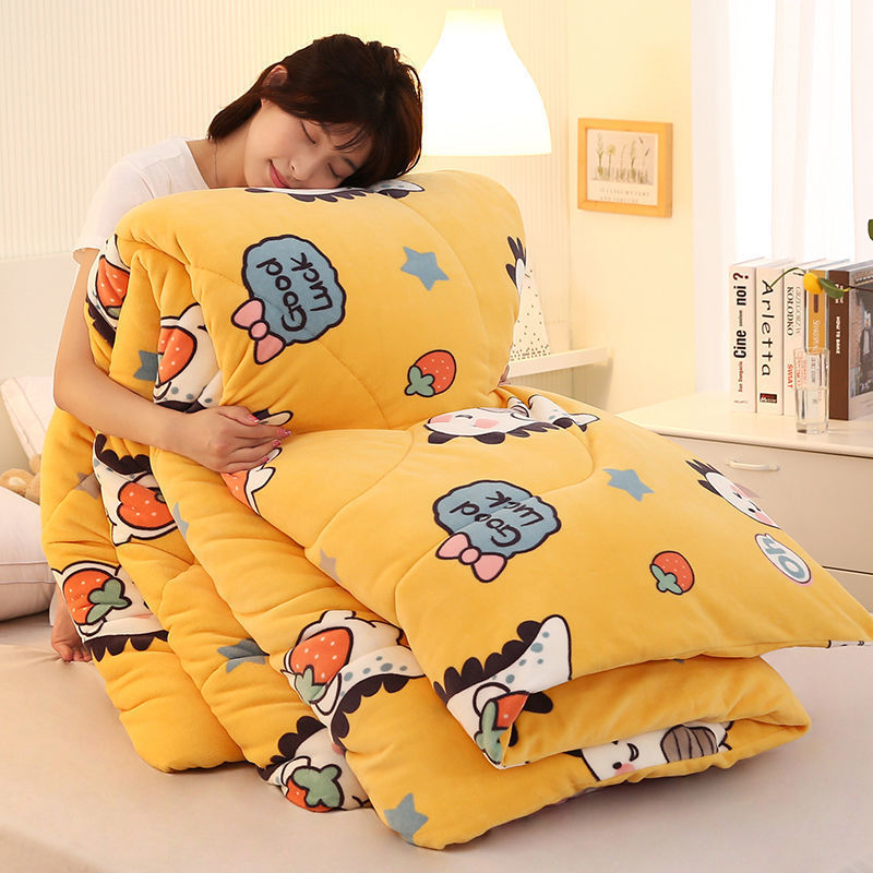 Student Dormitory Double-sided Milk Fleece Warm Skin-friendly Fleece Quilt