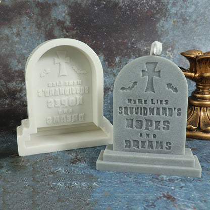 Halloween Tombstone Shape Aroma Plaster Flip Sugar Silicone Mold