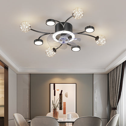 Modern Smart Bedroom Ceiling Fan Lamp