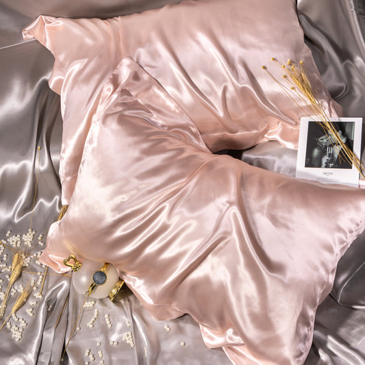 Solid Color Thick  Silk Double-sided Silk Pillowcase