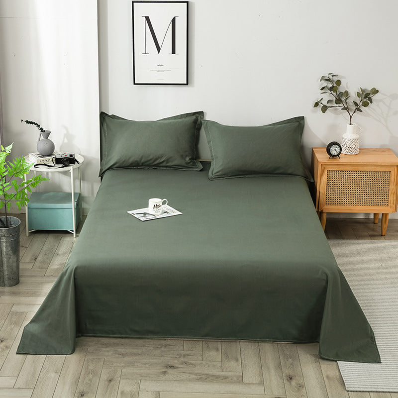 Solid Color Sanding Washed Cotton Single Piece Is Pure Student Dormitory Single Bed Sheet