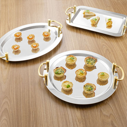 Assiette miroir en acier inoxydable Assiette miroir carrée Assiette buffet d'hôtel 16 -22 plateaux Vaisselle