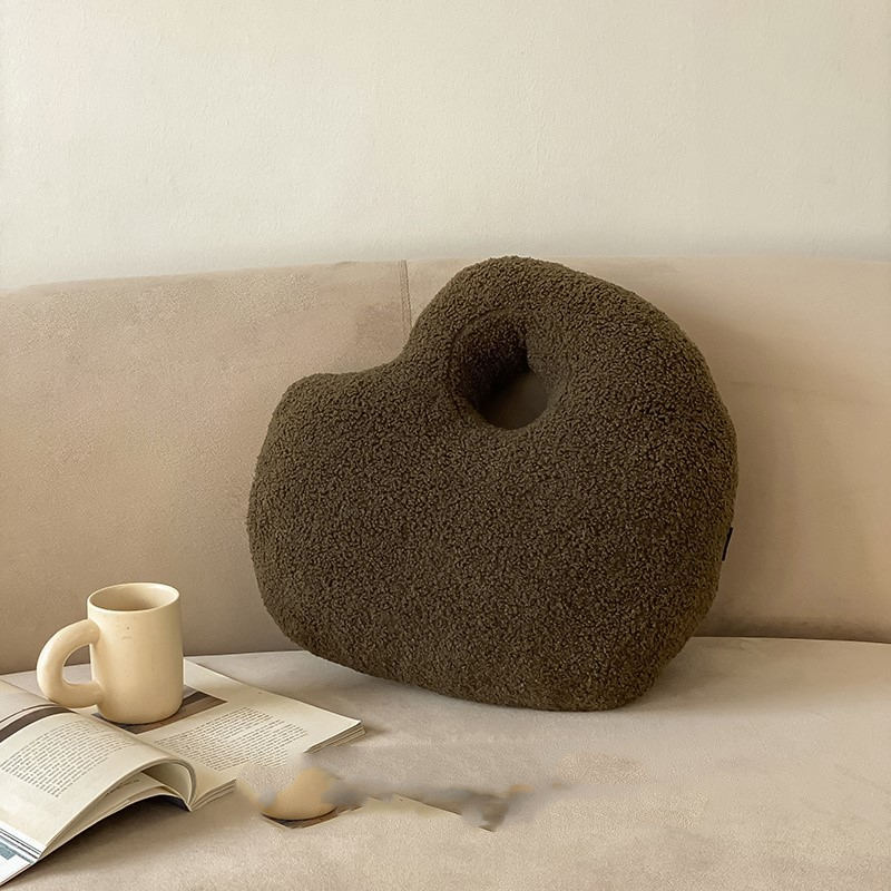 Simple Teddy Fleece Wool Roll Decorative Pillow Sofa Cushion