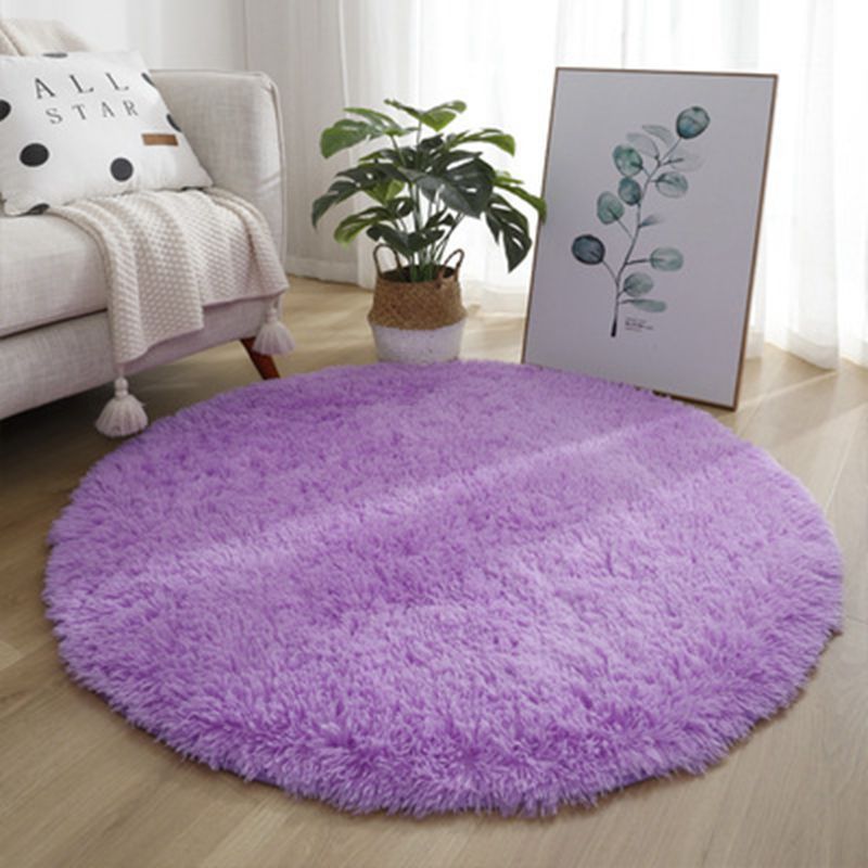 Tie Dye Silk Carpet Long Hair Round Bedroom Thickened Floor Mat