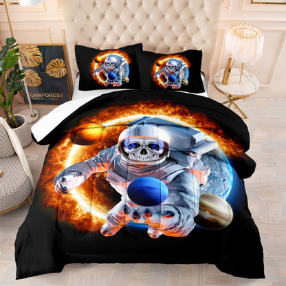 Halloween Horror Skull Quilt European And American Bedding Feather Cotton Digital Printing