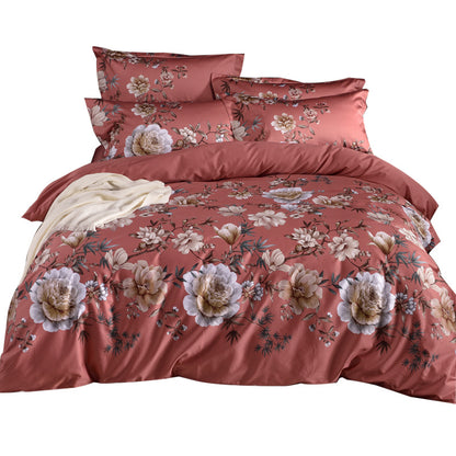 Housse de couette en coton soyeux double face