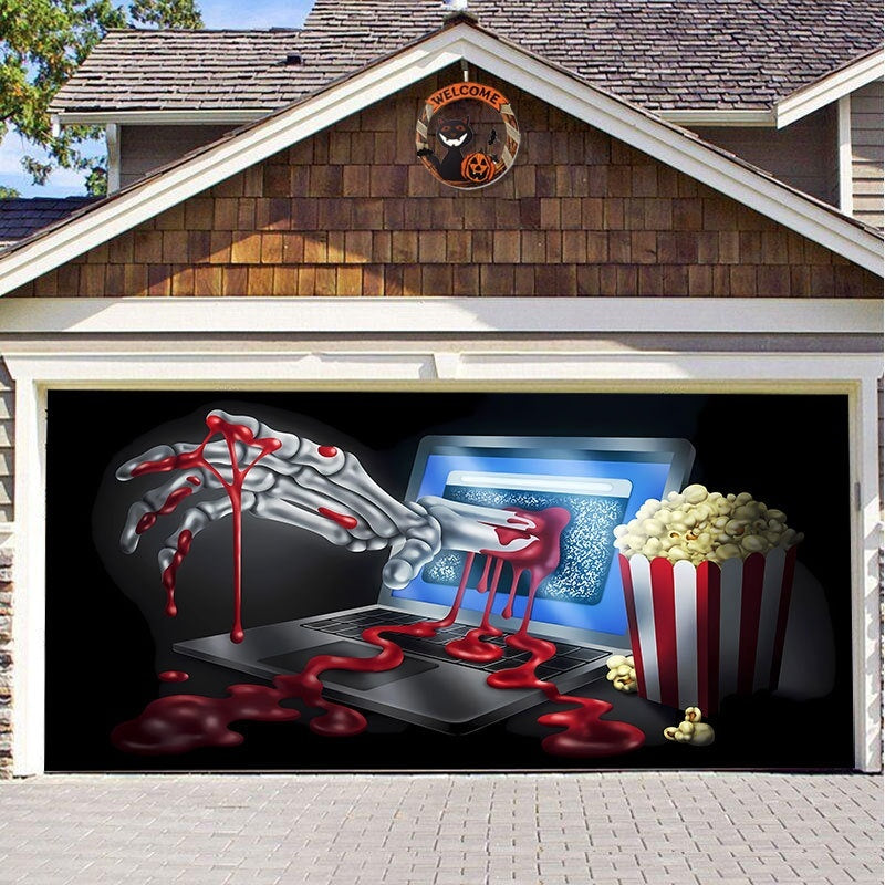 Halloween Garage Background Decoration Hanging Cloth