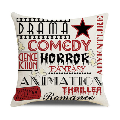 Home Retro Movie Subtitles Sofa Office Linen Pillowcase