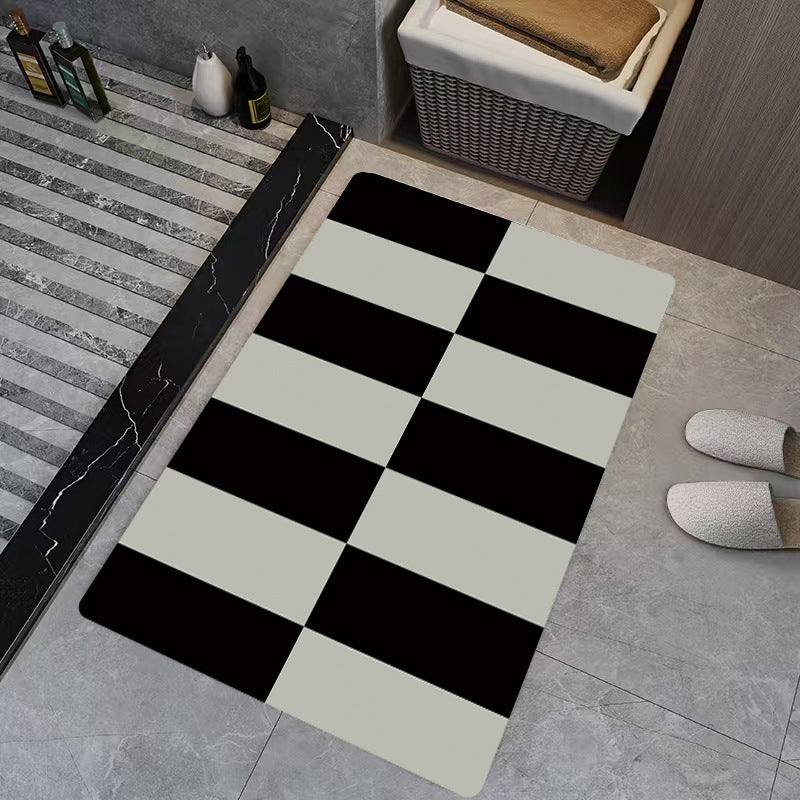 Alfombra de entrada antideslizante absorbente para baño con suelo de barro de diatomeas suave