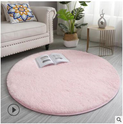 Tie Dye Silk Carpet Long Hair Round Bedroom Thickened Floor Mat