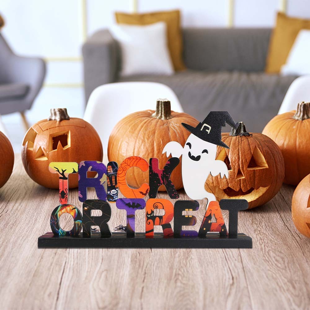 Décoration de maison en MDF pour Halloween, décoration d'ambiance de fête de vacances, artisanat décoratif en bois, Amazon