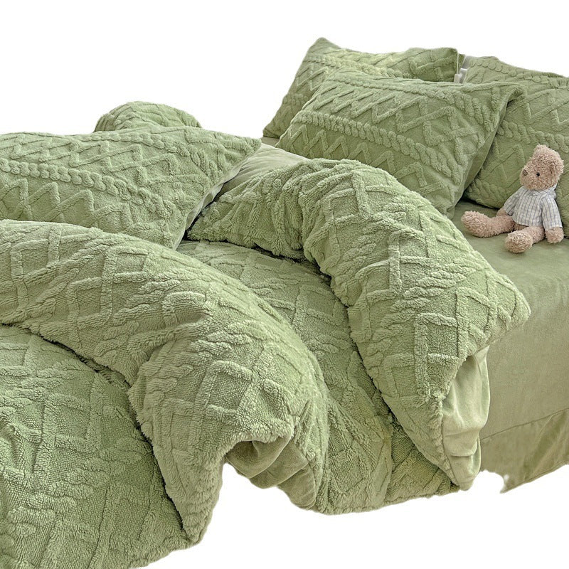 Four-piece Bed Set Thickened Warm Milk Fiber