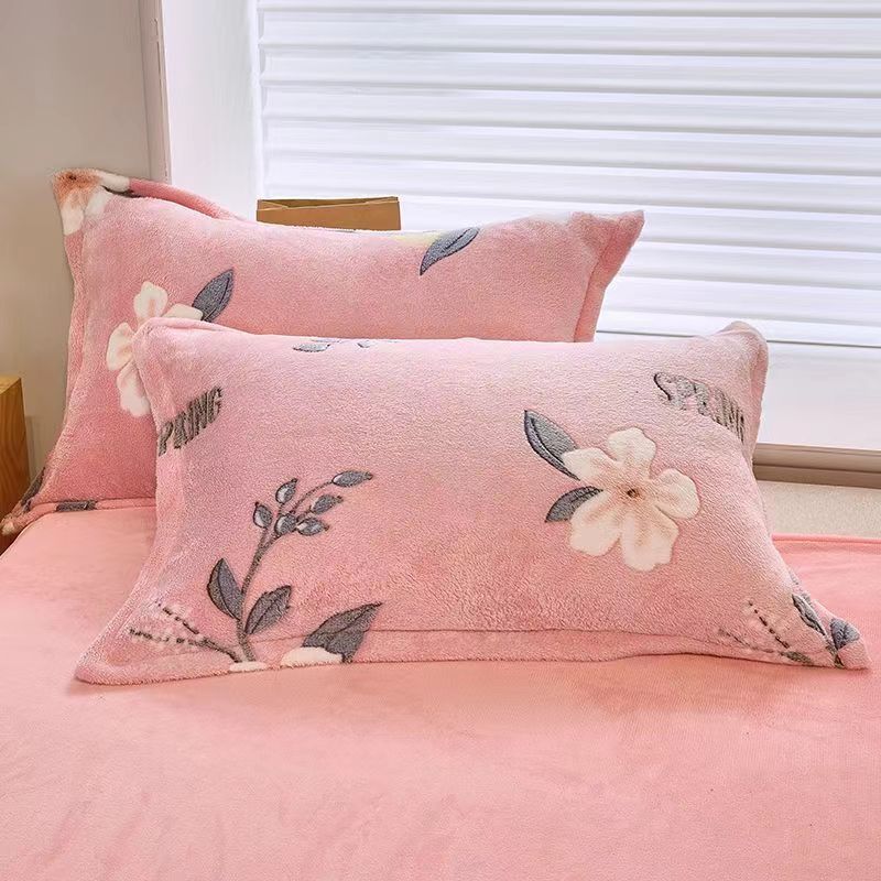 Fleece-lined Double-sided Fleece Winter Warm Coral Fleece Pillowcase