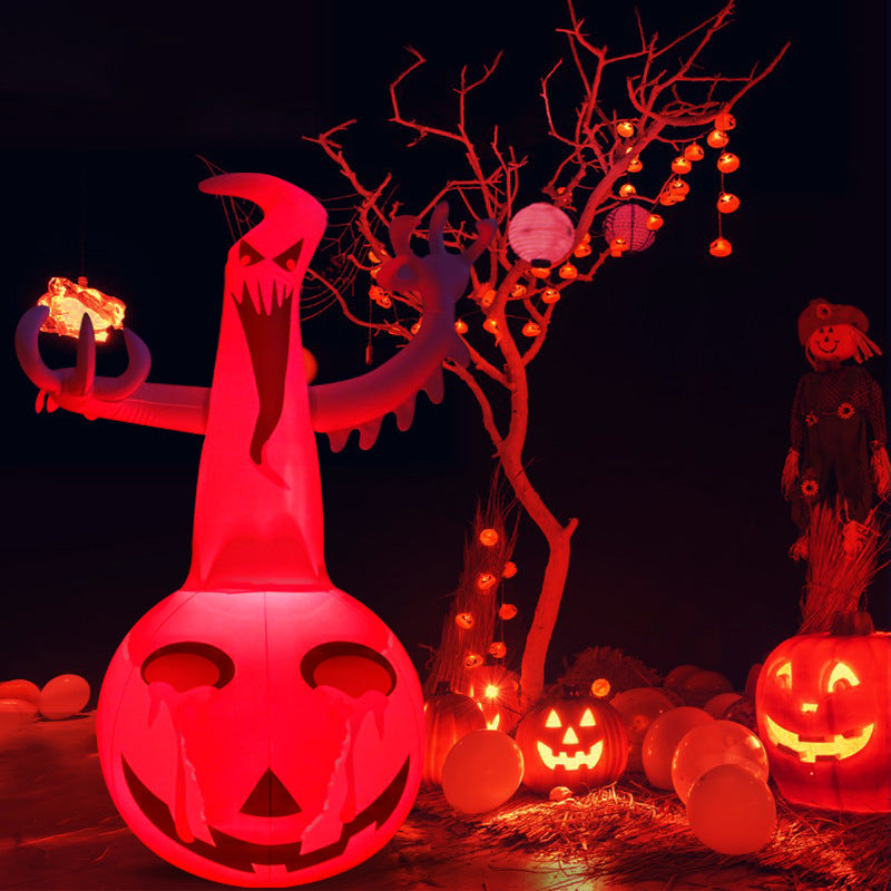 Halloween Inflatable Pumpkin Ghost Decorations Color Light