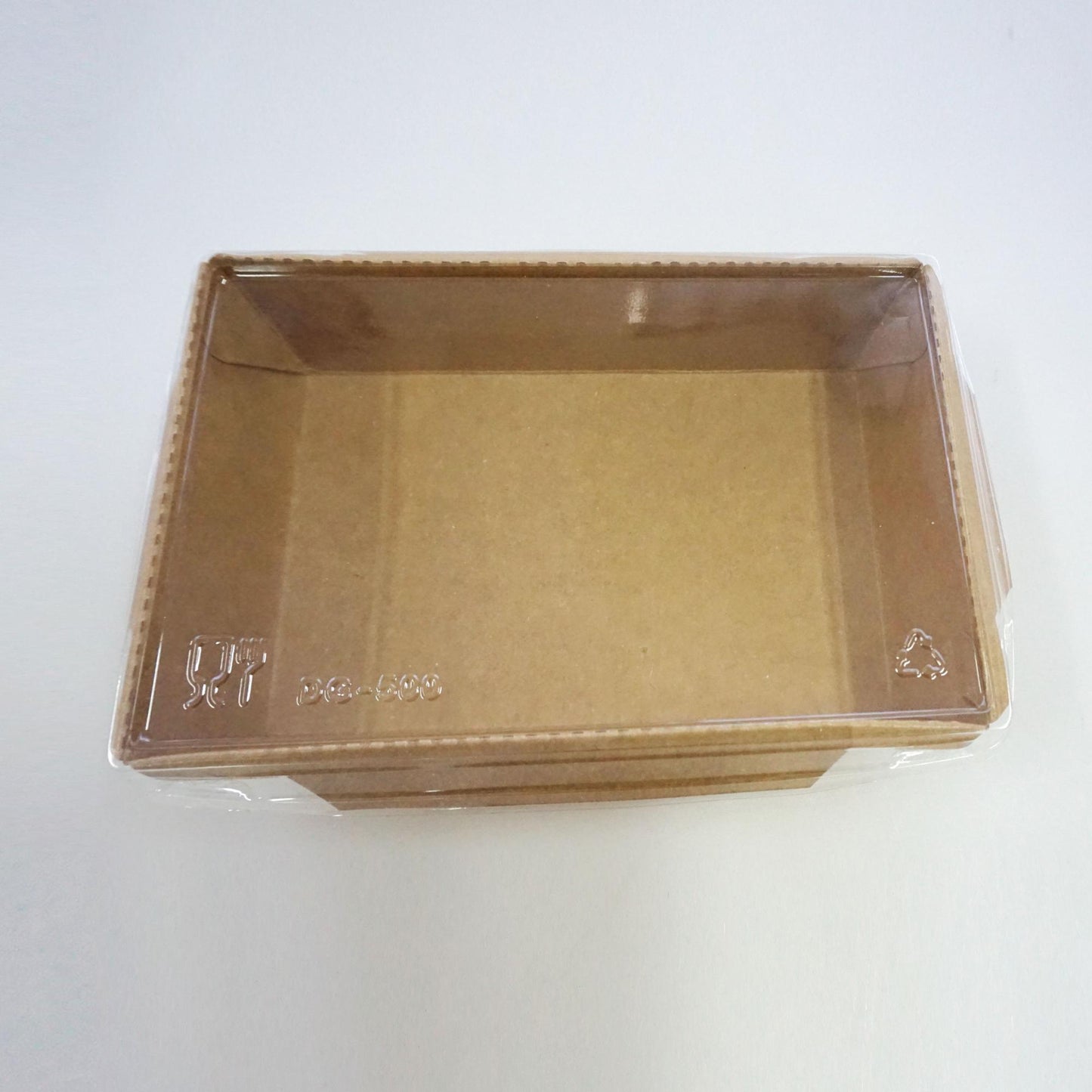 Boîte à bento pour restauration rapide avec couvercle transparent en papier kraft jetable